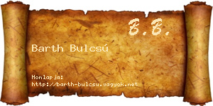 Barth Bulcsú névjegykártya